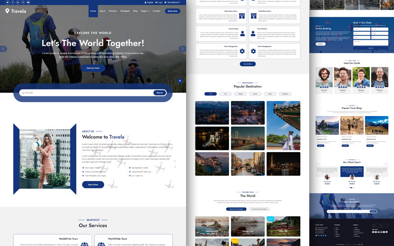 Mẫu website Du lịch Travela